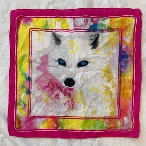 Vibrant Wolf Print Scarf